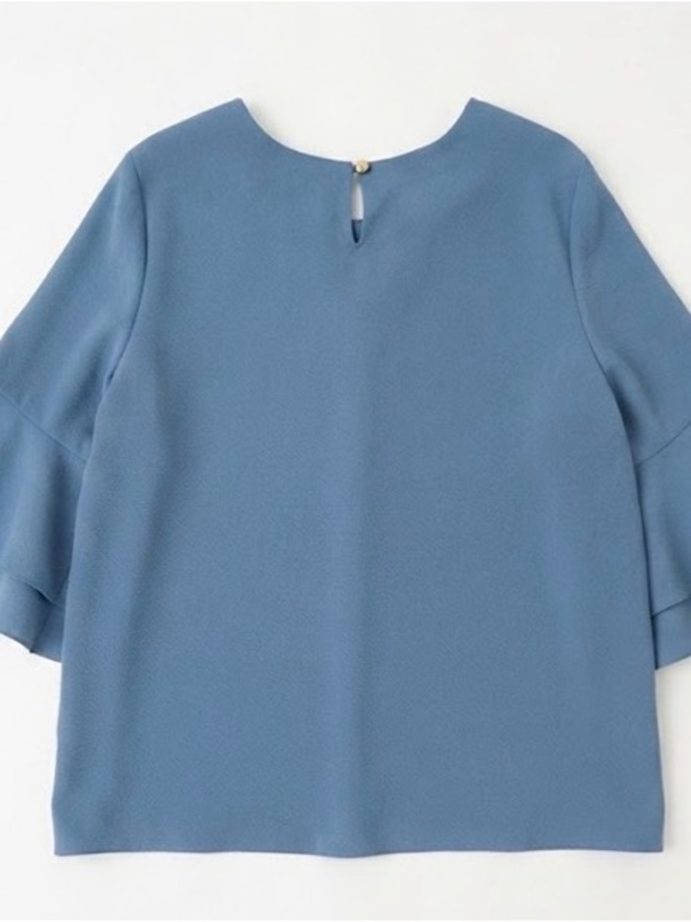 Lane Bryant Dusty Blue Ruffle-Sleeve Blouse - Picture 2 of 2